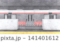 一列紅色地鐵列車停靠在地鐵月台上，車門正在關閉。 （3DCG動畫） 141401612