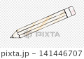 Hand drawn sketch of classic wooden pencil video frame isolated on transparent background alpha 141446707