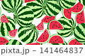 Animated seamless summer watermelon pattern on white background 141464837