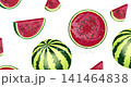 Animated seamless summer watermelon pattern on white background 141464838