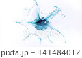 Super Slow Motion of Splashing Water Isolated on White Background . Filmed on High Speed Cinematic Camera at 1000 FPS 141484012