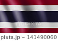 Thailand flag waving, close-up of Thailand national flag, animated flag 4k video background 141490060