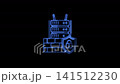 Glowing blue neon server firewall and security shield icon loop animation representing cyber data protection on black background. 141512230