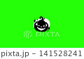 Halloween Animated black silhouette of a smiling pumpkin on a chroma key green screen background 141528241