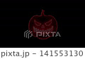 Glowing Neon Halloween Pumpkin Ghost Face Animation on Black Background in 4K 141553130