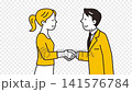 Transparent background, animated video of a young man and woman shaking hands Transparent background, animated video of a young man and woman shaking hands 141576784