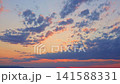 Vibrant Clouds Adorn Colorful Sunset Sky 141588331