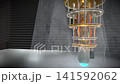 Wide subtle arched dolly tracking revealing a quantum computer core, panoramic view. 141592062