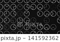 Stylish black and white abstract background with an elegant pattern of rotating circle shapes. This clean modern design is full HD and a seamless loop. 141592362