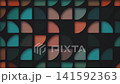 Retro 1970s style abstract background with a geometric pattern of blinking quarter circles in warm color tones. This stylish vintage motion background animation is HD and looping. 141592363