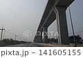 Driving in highway and elevated railway. Lopburi Province, Thailand. 141605155