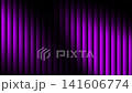 A vibrant magenta theater curtain parted to reveal a dark backdrop, suggesting anticipation and dramatic reveal	 141606774