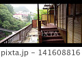 The lush greenery of Kawaji Onsenkyo... The view of the Oga River from the open-air hot spring bath. 141608816