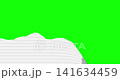 Horizontal torn lined notebook paper animation with rough ragged edges. Page splits apart to reveal bright green screen. Clean chroma key template. Transition element, opening effect for video project 141634459