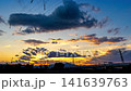 鉄塔のある風景の夕焼け空_タイムラプス(ズーム拡大) 鉄塔のある風景の夕焼け空_タイムラプス(ズーム拡大) 141639763