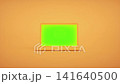 Modern Laptop With Green Screen on Vibrant Orange Background 141640500