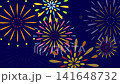 An animated video of colorful fireworks shining in the night sky. 141648732