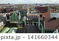 Drone shot of Zaandam city center in Netherlands 141660344