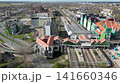 Drone shot of Zaandam railway station, Netherlands 141660346