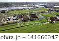 Aerial view of Zaanse Schans heritage park in Netherlands 141660347