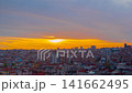 Timelapse: setting sun coloring red clouds over Istanbul after rain 141662495