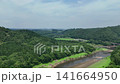 Drone aerial footage of the Kitakami River and the greenery of Mount Iwate, taken in July 2025. 14 141664950