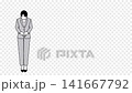 一位女商人邊鞠躬邊講話的動畫插圖，演示視頻，透明背景。 141667792
