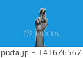Halftone Hand Crossed Fingers Gesture Blue Stop Motion Animation 141676567