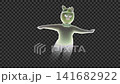 A cat monster resembling a face-changing performer (Hundred Faces) - Loop material for compositing 141682922