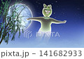 A cat monster resembling a face-changing performer (Hundred Faces) against a starry sky - Loop material 141682933