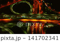 夜のインターチェンジ 空撮 4K 141702341