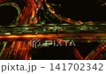 夜のインターチェンジ 空撮 4K 141702342