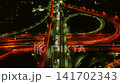 夜のインターチェンジ 空撮 4K 141702343