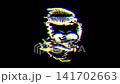Animated hipster skull featuring a styled pompadour 141702663