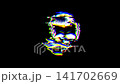 Animated hipster skull featuring a styled pompadour 141702669