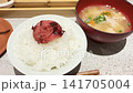 日本のご飯　梅干しご飯に味噌汁 141705004