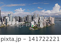 Famous oceanfront of Brickell in Miami. Miami skyline with skyscrapers along Biscayne Bay. Miami panorama with skyscrapers. Miami business district sky view. 141722221