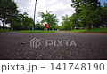 影片顯示園區內有動物形狀的遊樂設施和一片草坪。 141748190