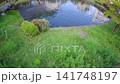 一片綠草茵茵的場地和可愛的動物造型遊樂設施 141748197