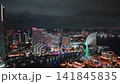 高層ホテルから望む横浜港の夜景 ランドマークタワーとベイブリッジ 屋形船とナイトクルーズ船 141845835