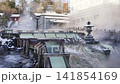 草津溫泉湯畑溫泉的冬季風景視頻 141854169