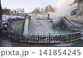 草津溫泉湯畑溫泉的冬季風景視頻 141854245