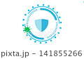 Shield Icon Blocking Virus Germs Animation Antivirus Protection Concept Motion Background 141855266