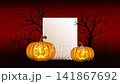 Halloween Pumpkins with Haunted Trees and Dark Red Background 4K Animation 141867692