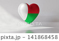The heart shape displays the red, green, and white colors of the Madagascar flag. Light reflects on the surface, creating a smooth look 141868458