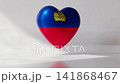 A heart shape with the flag of Liechtenstein. The heart rotates slowly against a simple background. The colors blue and red are prominent 141868467
