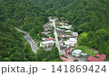 群馬県高崎市・榛名神社門前集落と鳥居の空撮映像 141869424