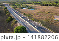 Aerial Drone View of Holiday Return Traffic on the Road in Santa Cristina  Costa Brava, Spain 141882206