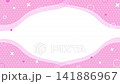Cute frame background with pastel-colored polka dots and geometric patterns. 141886967
