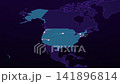 USA Tech Hubs Network on Cyber Map, San Francisco Seattle Austin Boston New York Animated Motion Graphics Seamless Loop, 4K 141896814